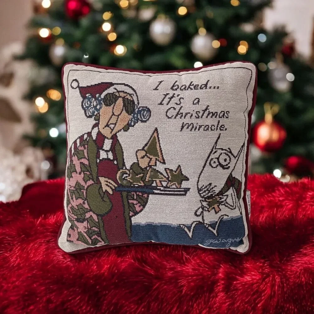 Hallmark Shoebox Maxine Pillow I baked... It's a‎ Christmas Miracle Tapestry